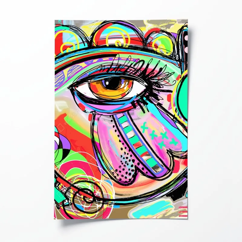 Poster lebendige violette abstrakte komposition – Wallnifity®