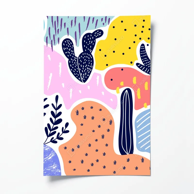 Poster herbstlicher waldpfad mit goldenen blättern – Wallnifity®