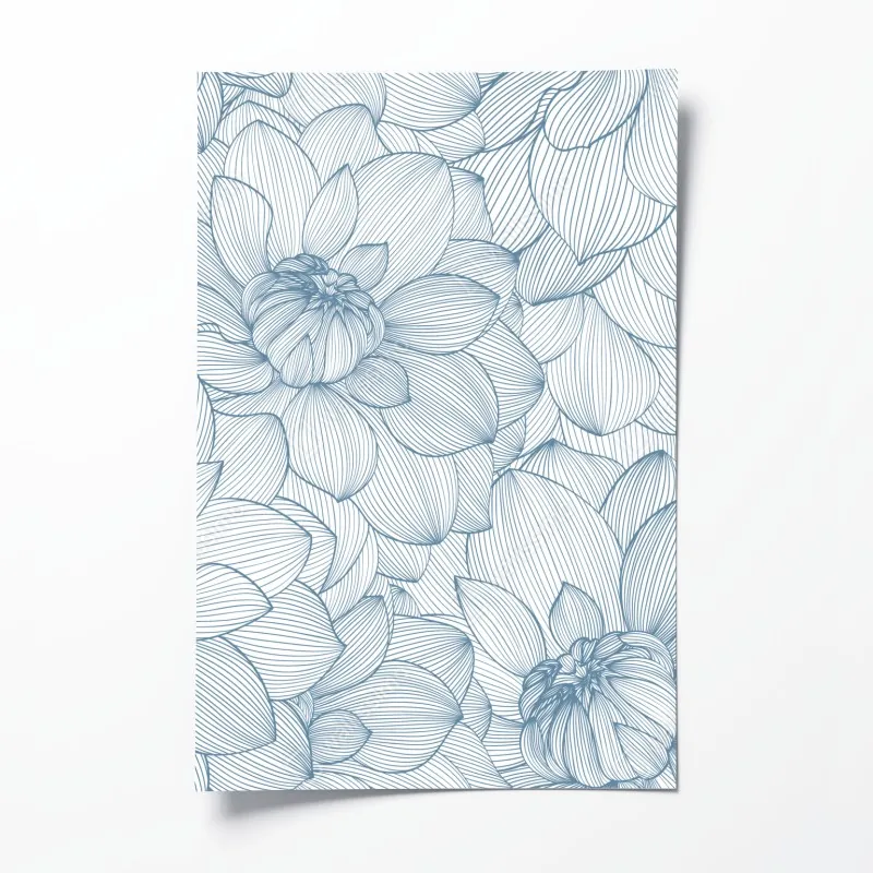 Poster zartes magnolienmuster in sanftem rosa – Wallnifity®