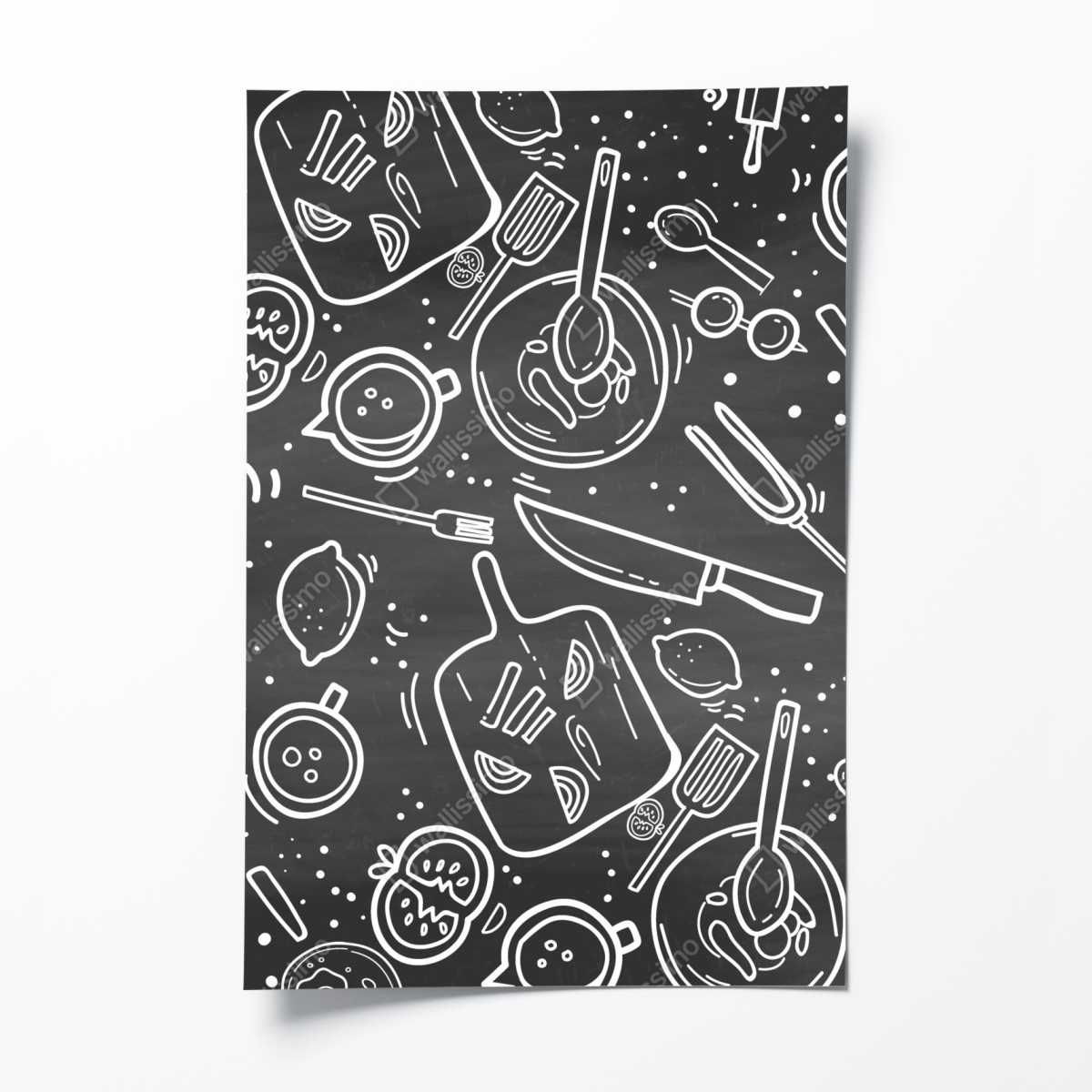 Poster küchen tafel-doodle-muster – Wallnifity®