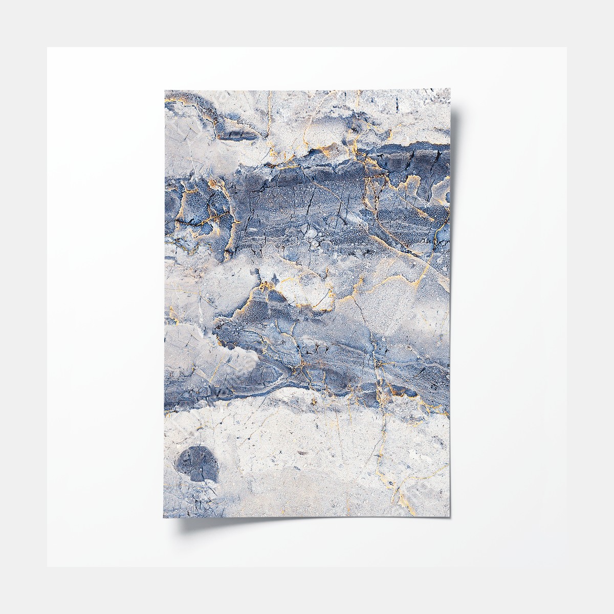 Poster blauer marmor mit goldenen adern – Wallnifity®