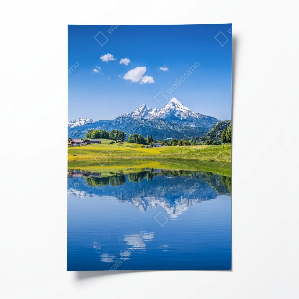 Poster alpine spiegelung: ruhige berglandschaft – Wallnifity®