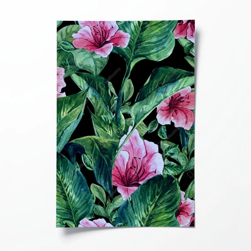 Poster sonnenuntergang am strand von Mahe, Seychellen – Wallnifity®