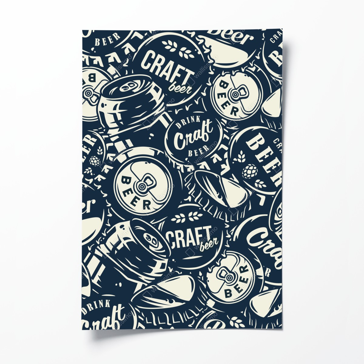 Poster muster mit craft-bier kronkorken – Wallnifity®