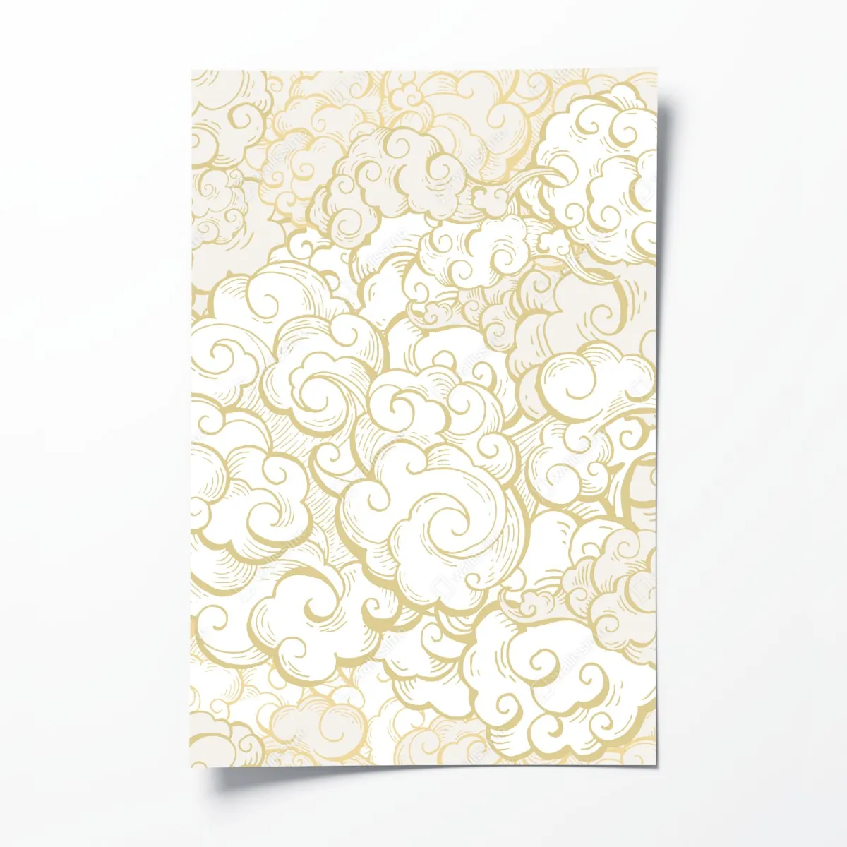 Poster goldenes ornamentales wolkenmuster – Wallnifity®