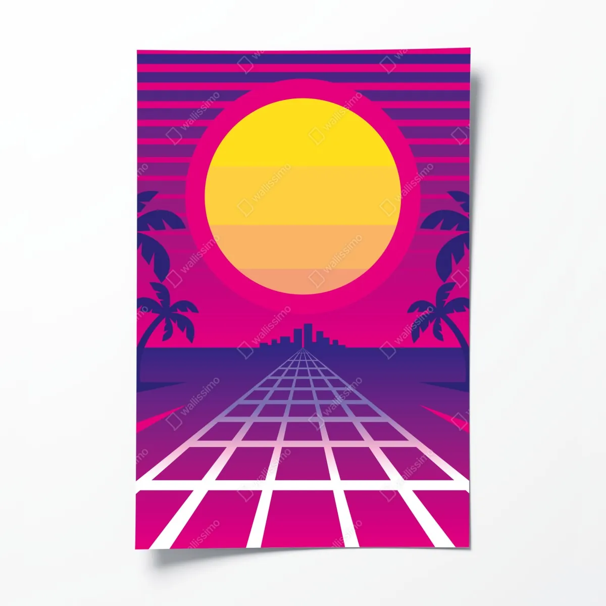 Poster neon sonnenuntergang skyline – Wallnifity®