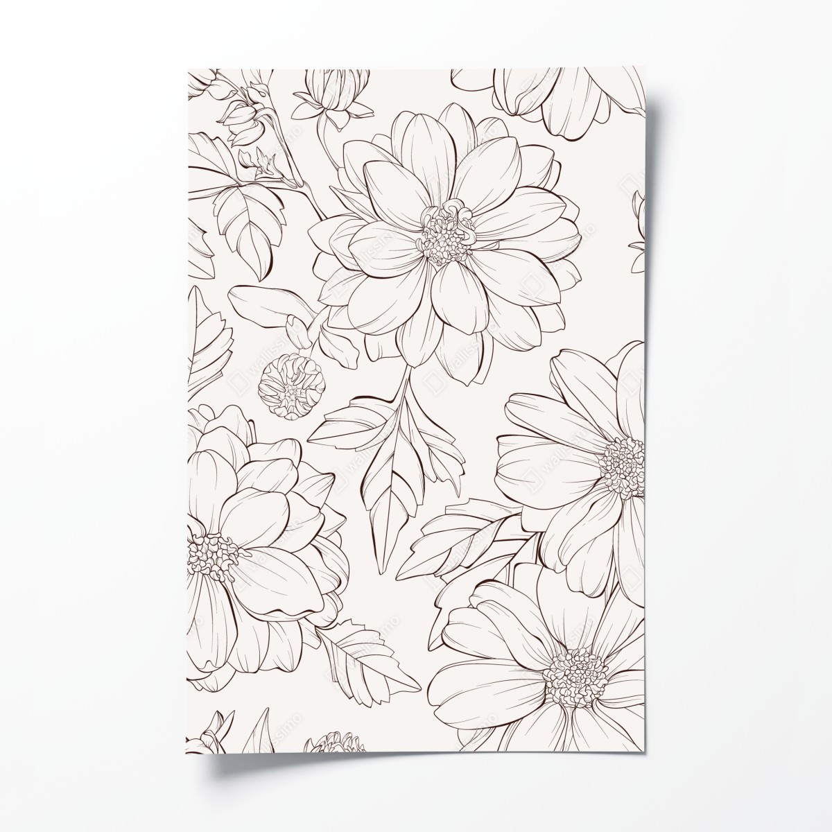 Poster zartes botanisches blumenmuster – Wallnifity®