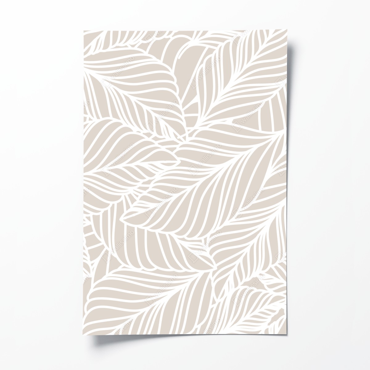 Poster beige botanisches blattmuster – Wallnifity®