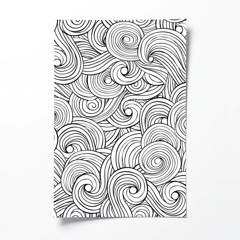 Poster moosiger wald mit bach im nebel – Wallnifity®