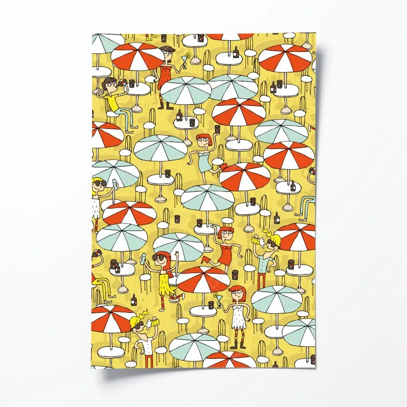 Poster panorama der nächtlichen skyline von Dubai – Wallnifity®