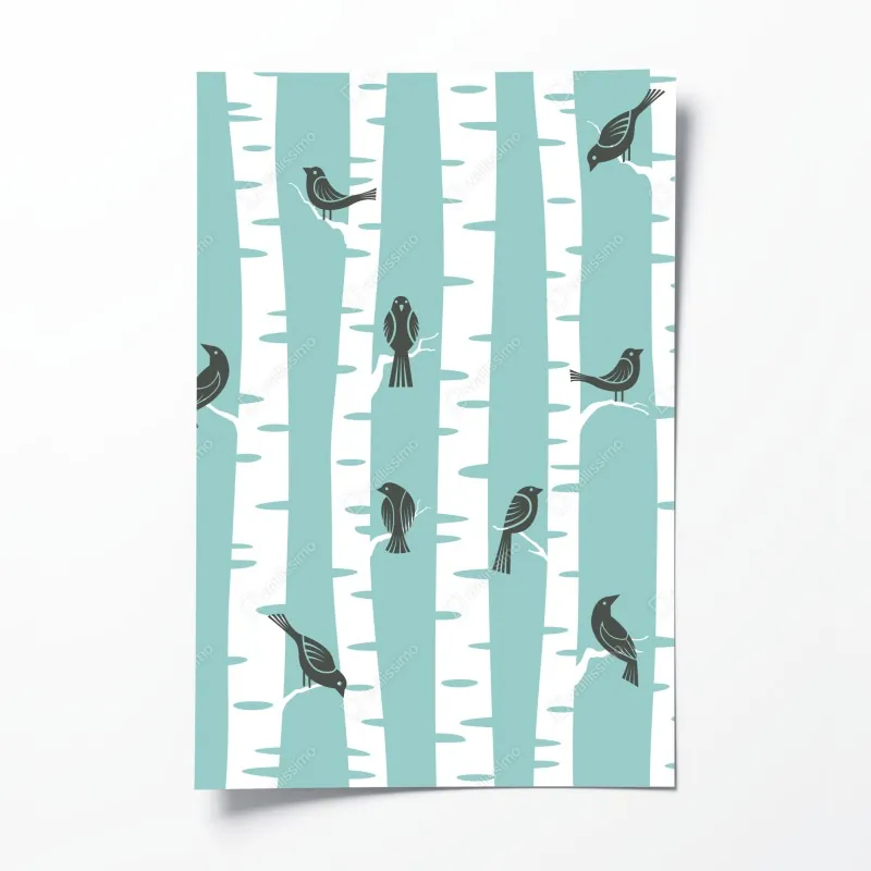 Poster goldener herbstwald am morgen – Wallnifity®