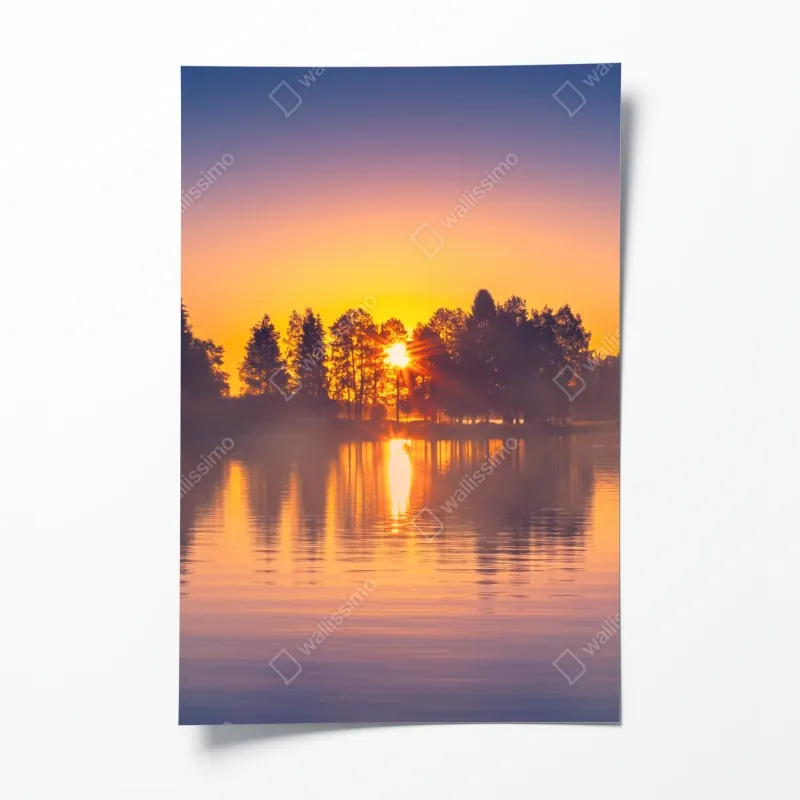 Poster Budapest skyline mit dem ungarischen Parlament am Donauufer – Wallnifity®