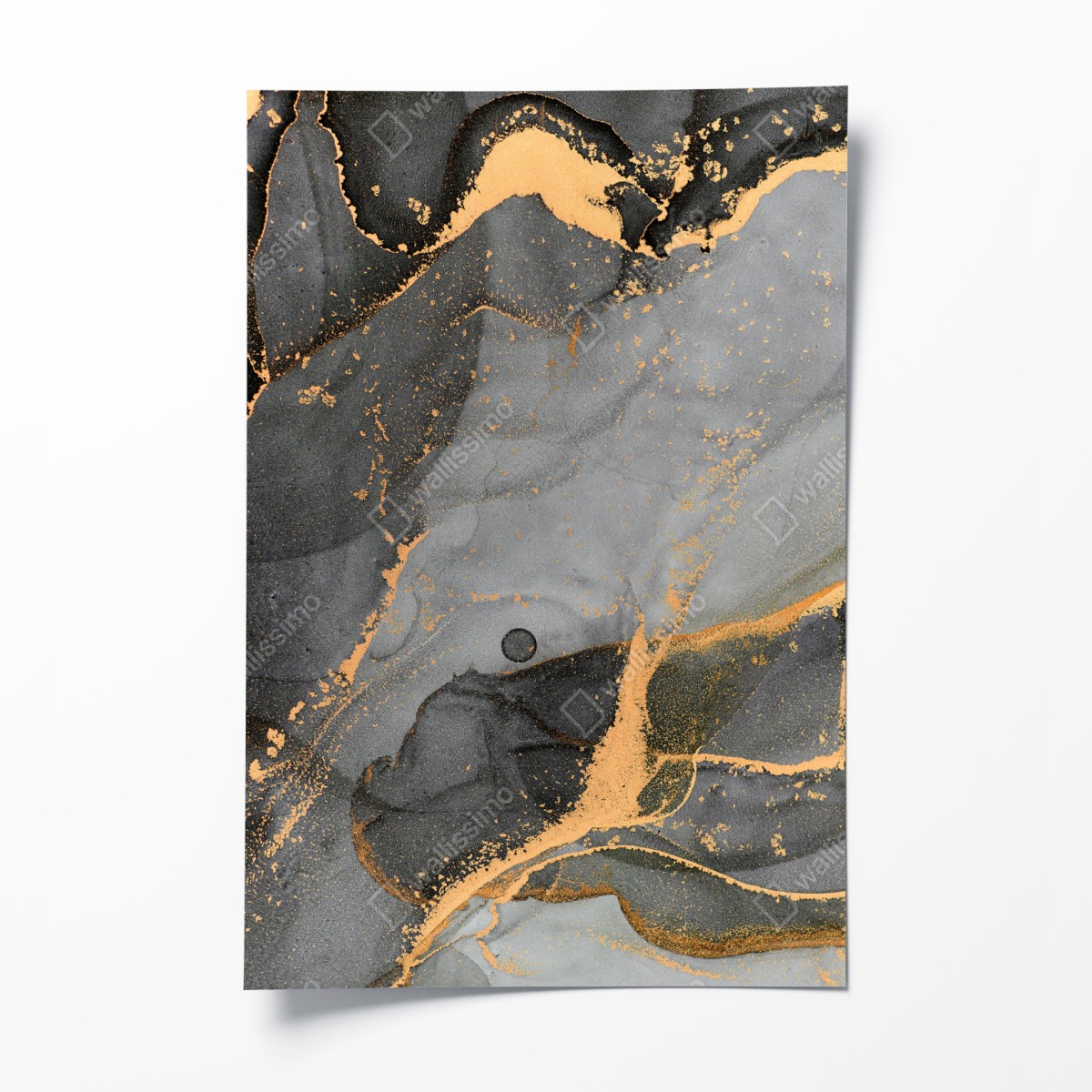 Poster rauchiger grauer marmor mit goldenen adern – Wallnifity®