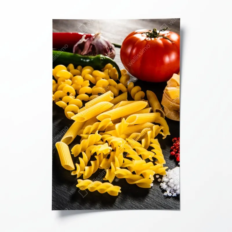 Poster türkisfarbener wasserfall im üppigen wald – Wallnifity®