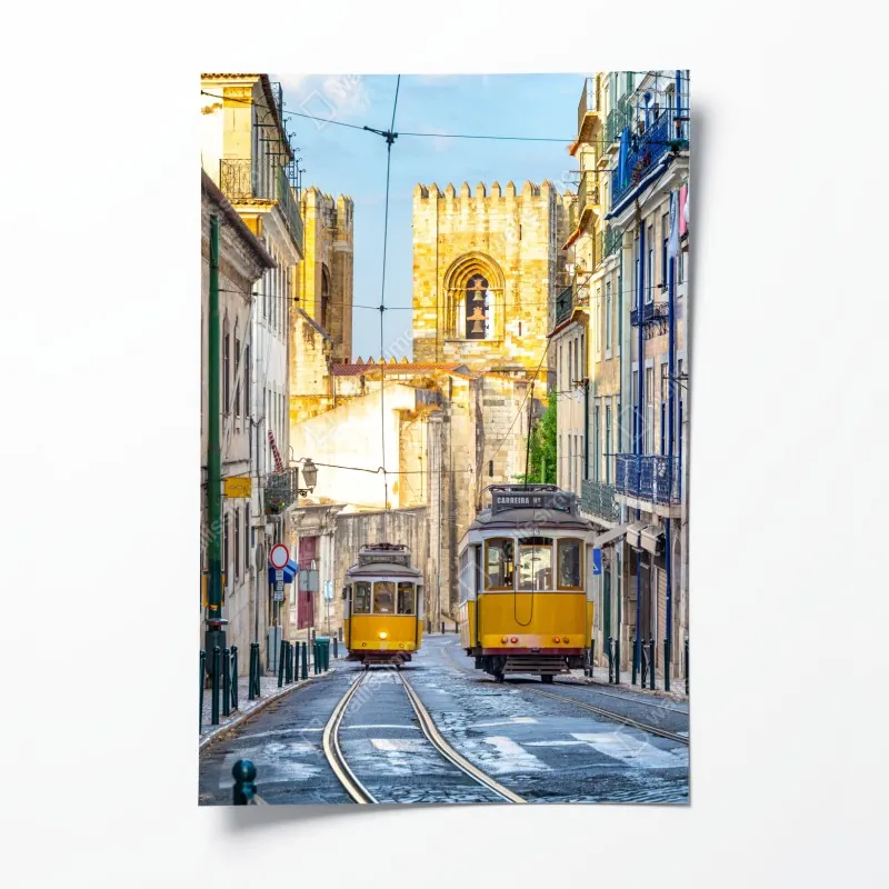 Poster goldener sonnenuntergang an einem strand in der Karibik – Wallnifity®