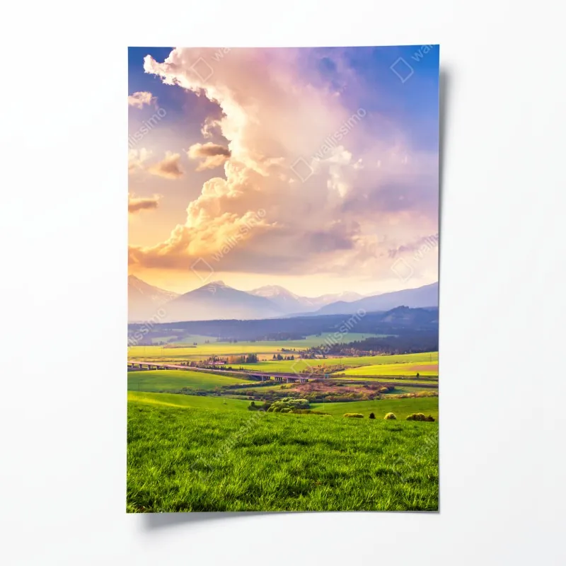 Poster verspieltes rosa flamingo-muster – Wallnifity®