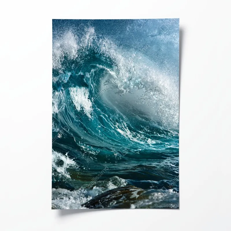 Poster herbstlicher waldpfad mit goldenen blättern – Wallnifity®