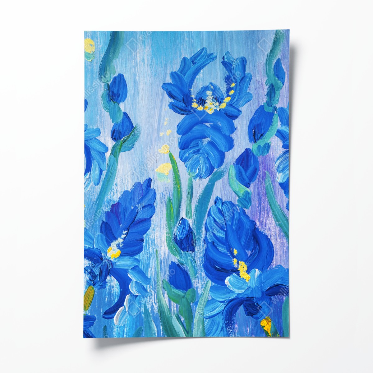 Poster lebendiger blauer iris-bund – Wallnifity®