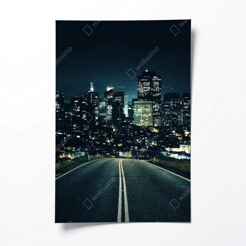 Poster tropischer strand mit palmen und segelboot – Wallnifity®