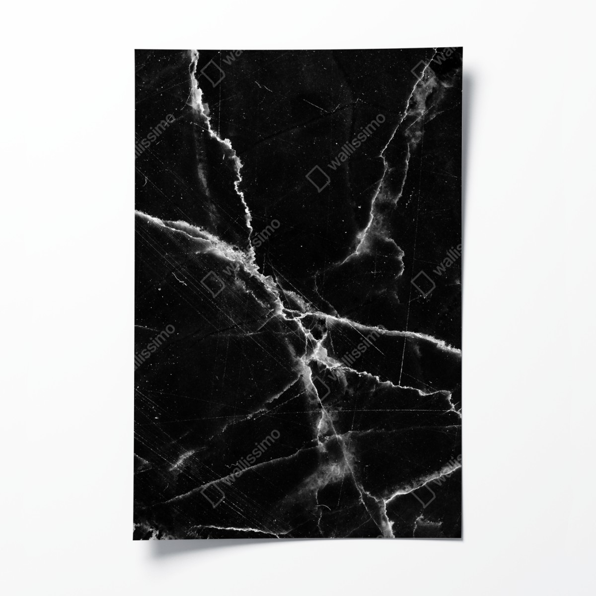 Poster schwarzer marmor mit weißen adern – Wallnifity®