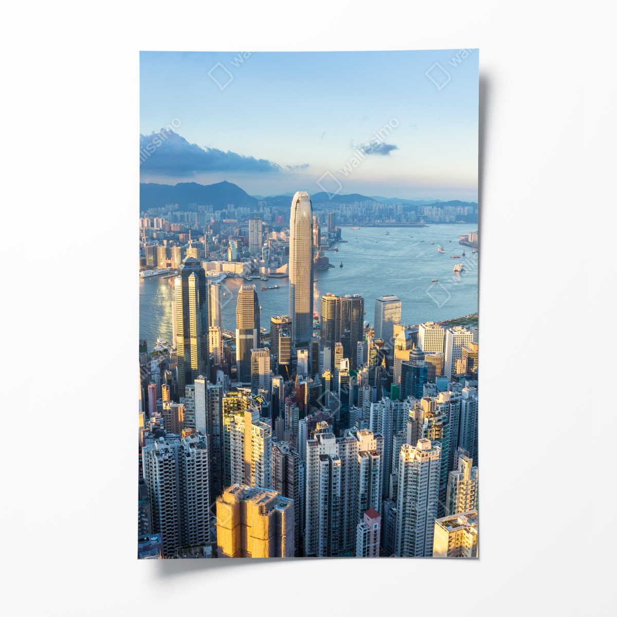 Poster panorama von Hongkong bei sonnenuntergang – Wallnifity®