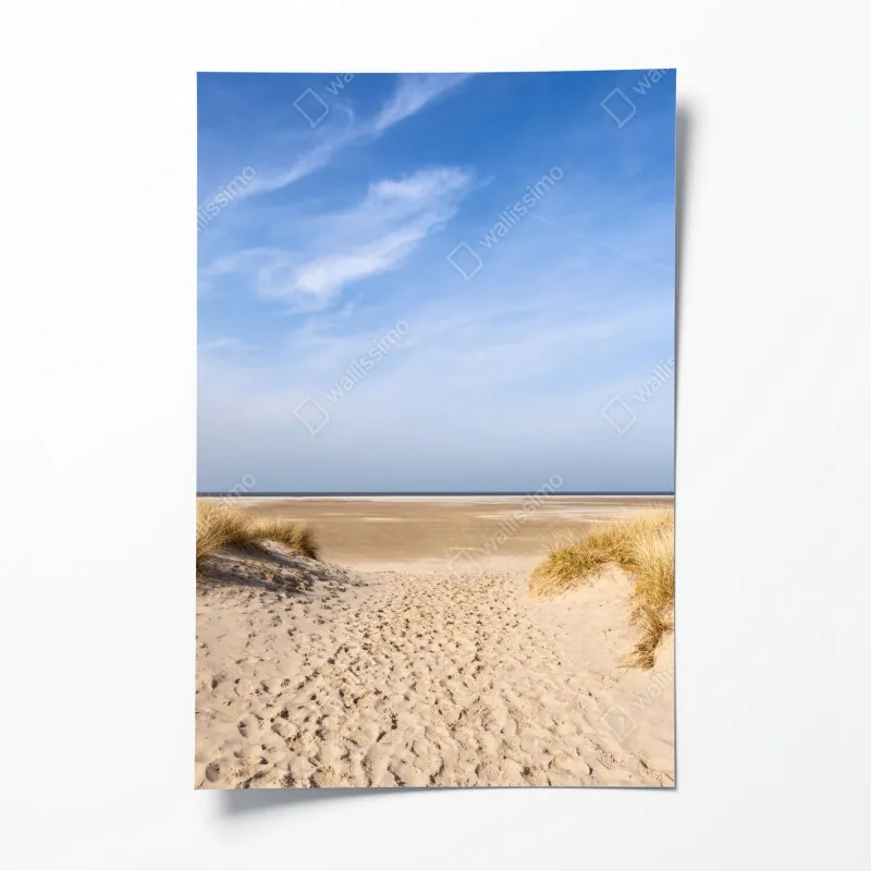 Poster weiße betonfassade im geometrischen muster – Wallnifity®