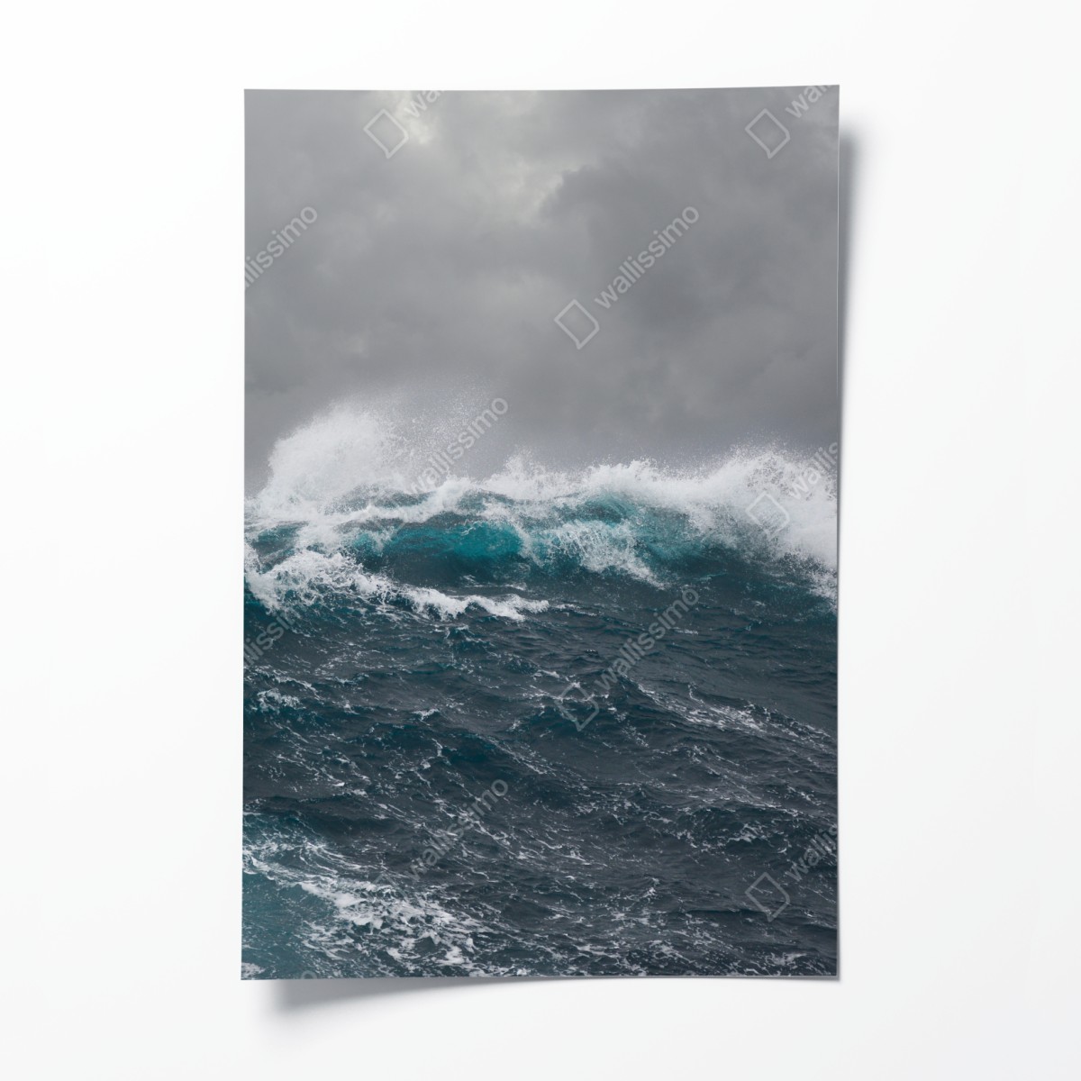 Poster stürmisches meer mit brechenden wellen – Wallnifity®