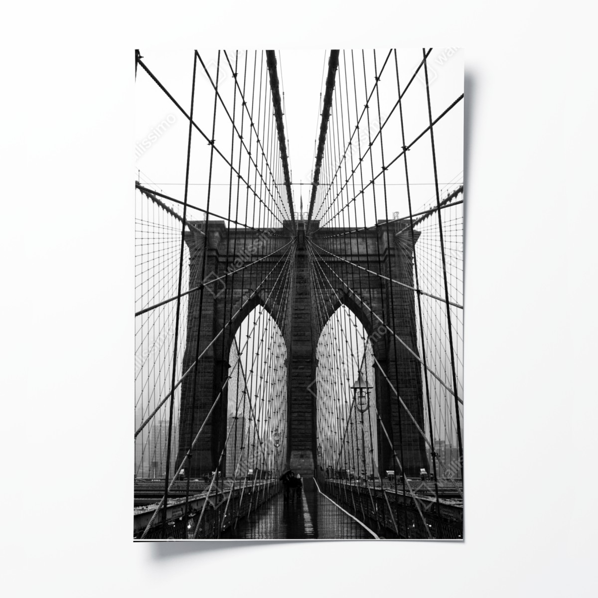 Poster Brooklyn Bridge geometrische perspektive – Wallnifity®