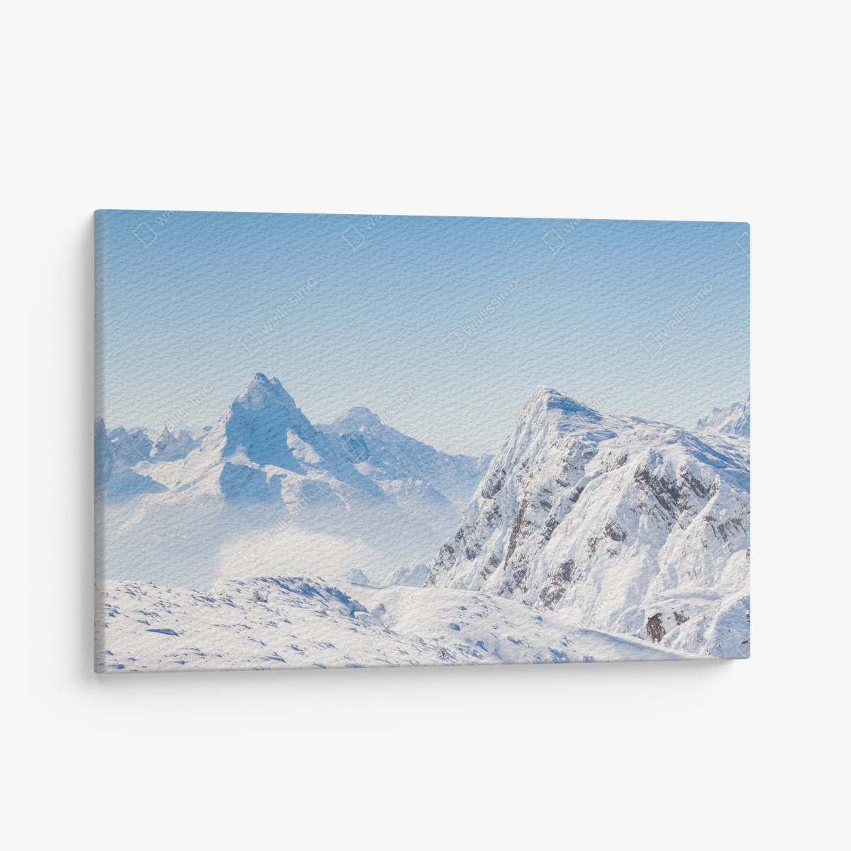 Leinwandbild ruhige panorama verschneiter berge – Wallnifity®