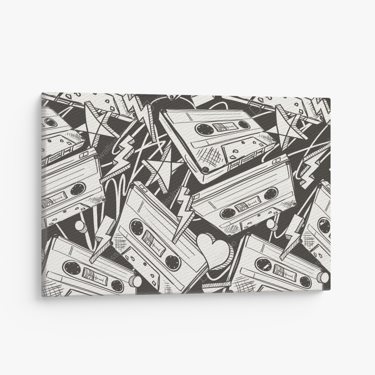 Leinwandbild vintage kassettenmuster – Wallnifity®