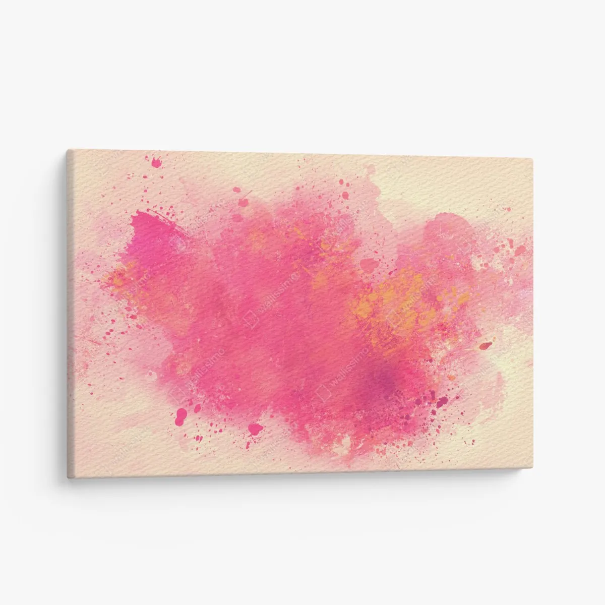 Leinwandbild lebendige rosa aquarellspritzer – Wallnifity®