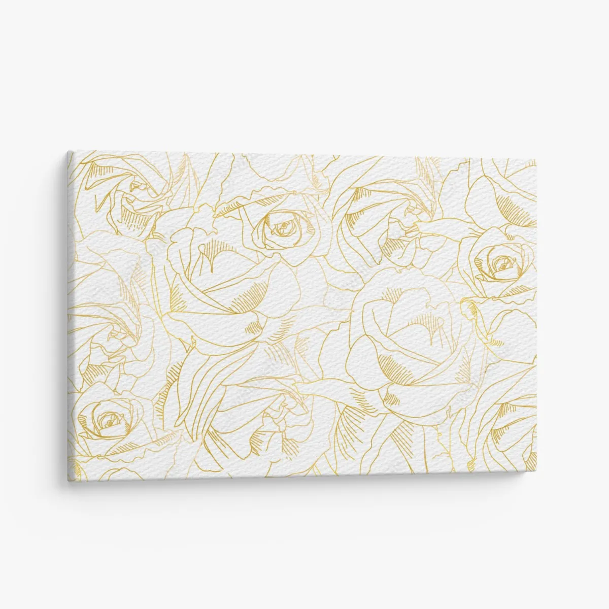 Leinwandbild goldene rosen linienzeichnung – Wallnifity®