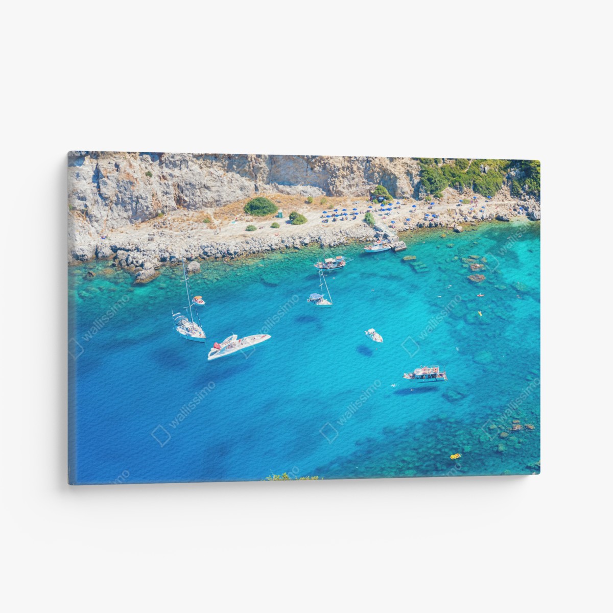 Leinwandbild luftaufnahme der Anthony Quinn Bucht, Rhodos – Wallnifity®