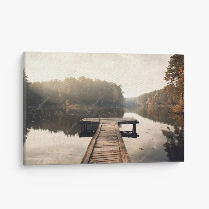 Leinwandbild moderne stadtskyline gespiegelt im wasser – Wallnifity®