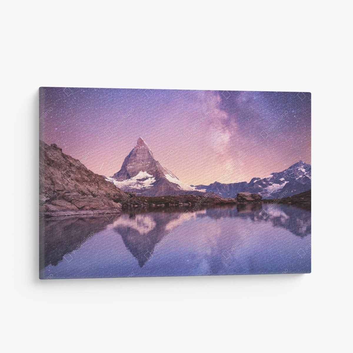 Leinwandbild Matterhorn unter der Milchstraße mit spiegelung – Wallnifity®