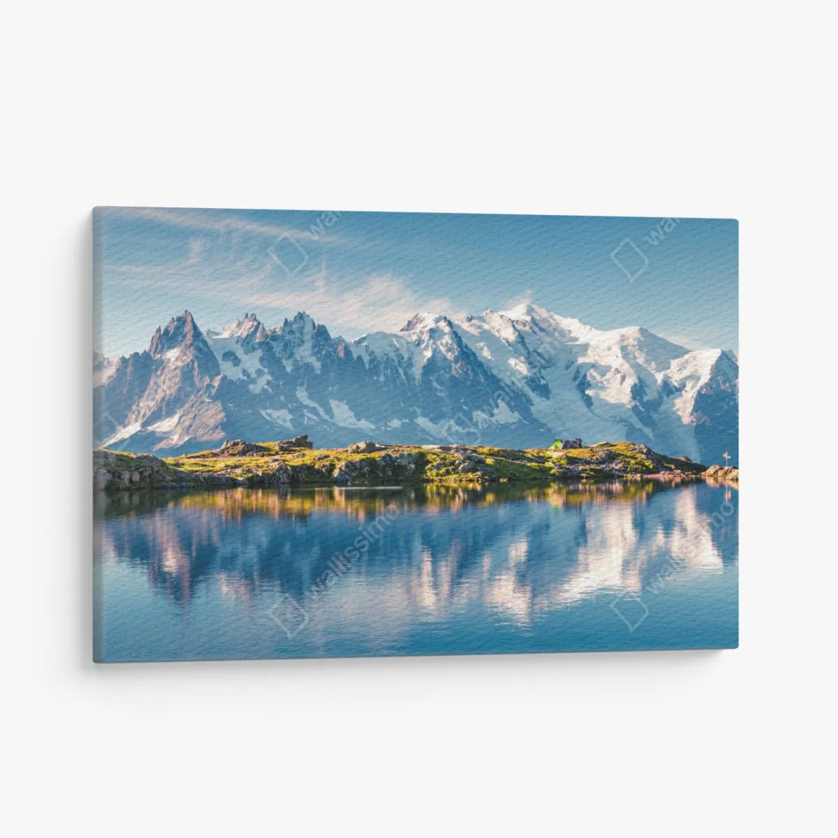 Leinwandbild panorama von Mont Blanc über dem Lac Blanc – Wallnifity®