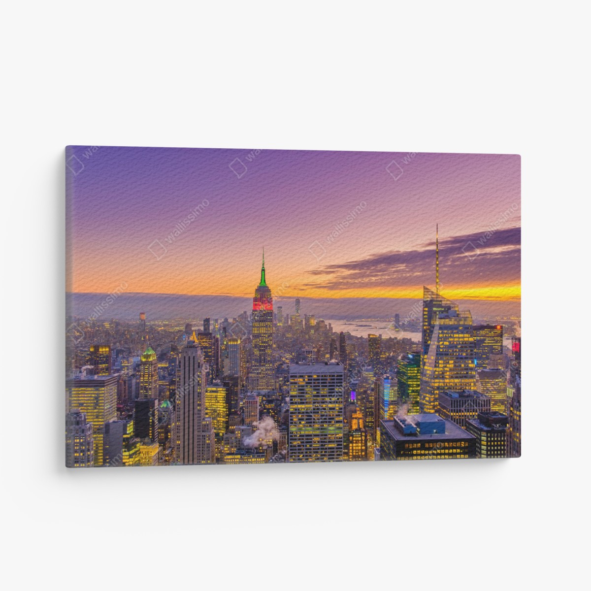 Leinwandbild lebendige New York skyline bei sonnenuntergang – Wallnifity®