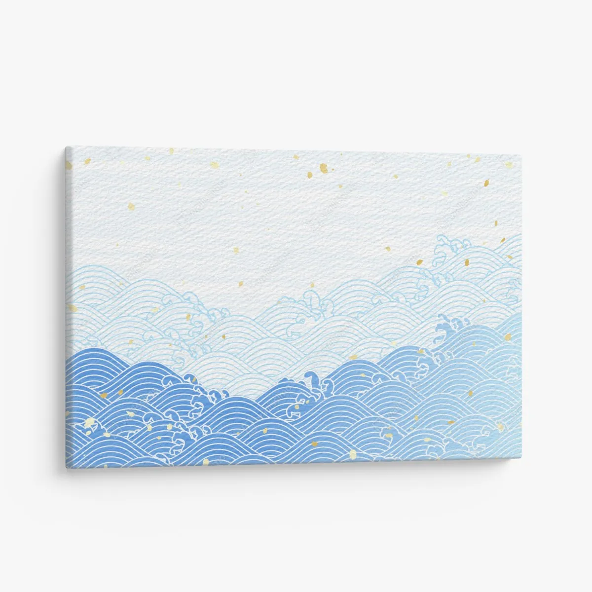 Leinwandbild ruhige blaue wellen mit goldakzenten – Wallnifity®
