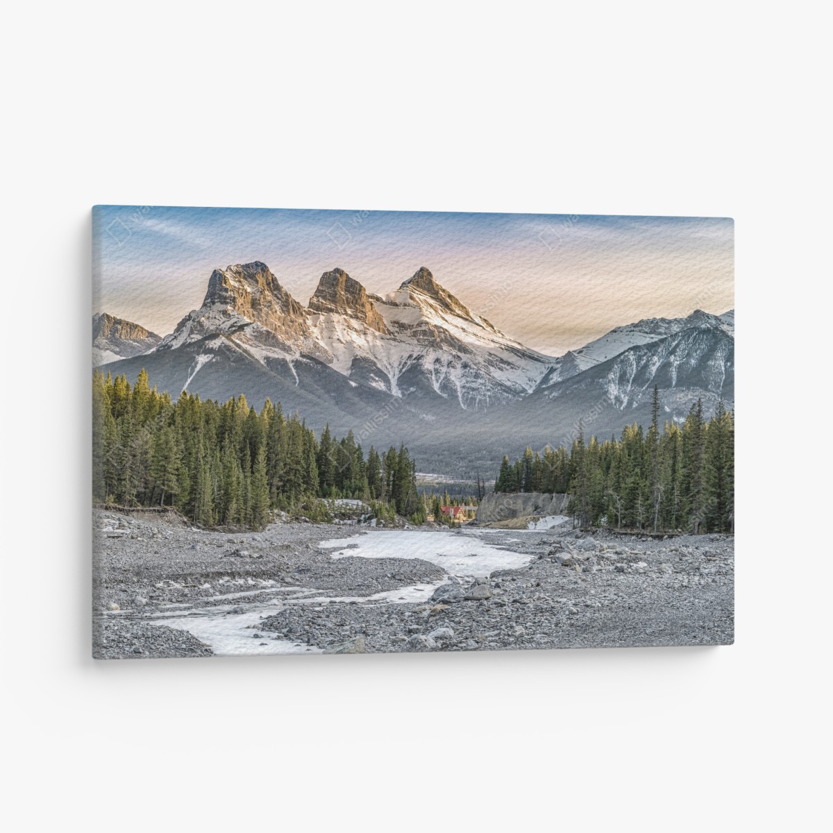 Leinwandbild majestätische berggipfel und kiefernwald – Wallnifity®