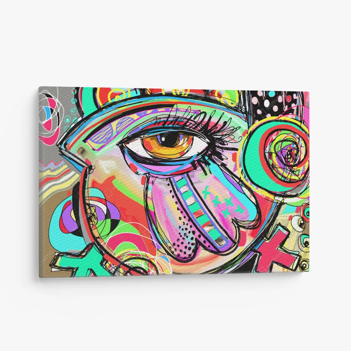 Leinwandbild lebhaftes abstraktes auge im pop-art stil – Wallnifity®
