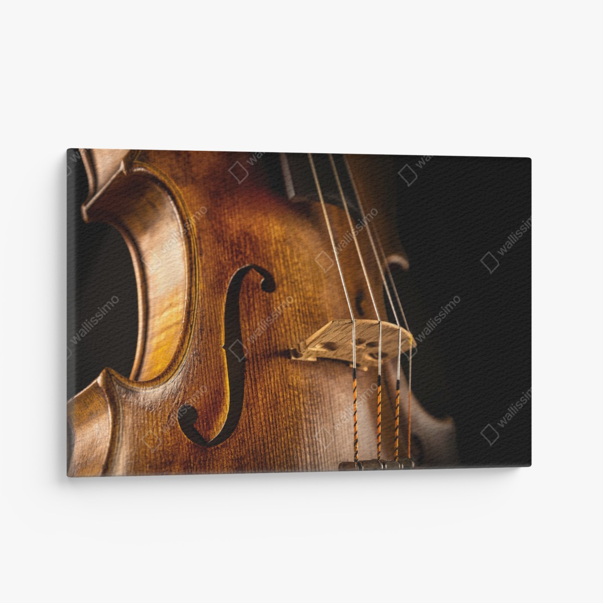 Leinwandbild nahaufnahme warmer holzgeige – Wallnifity®