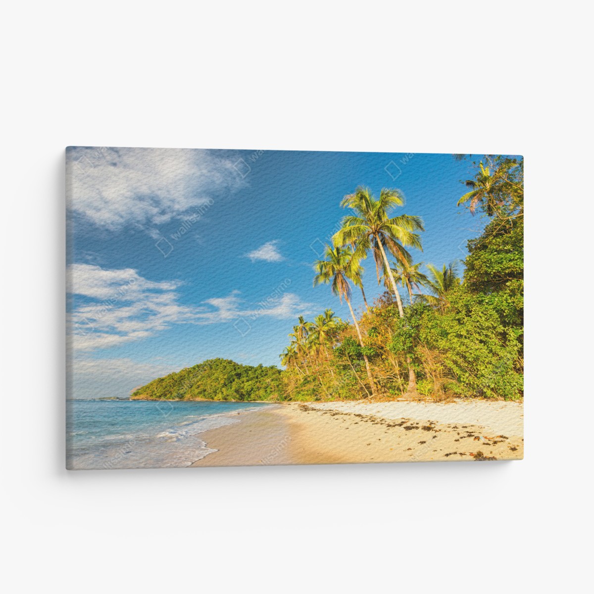 Leinwandbild goldener tropischer strand bei sonnenuntergang – Wallnifity®
