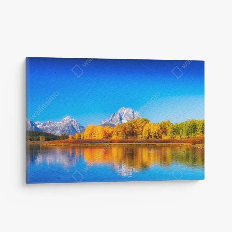 Leinwandbild neblige bergklippen mit sonnenstrahlen – Wallnifity®