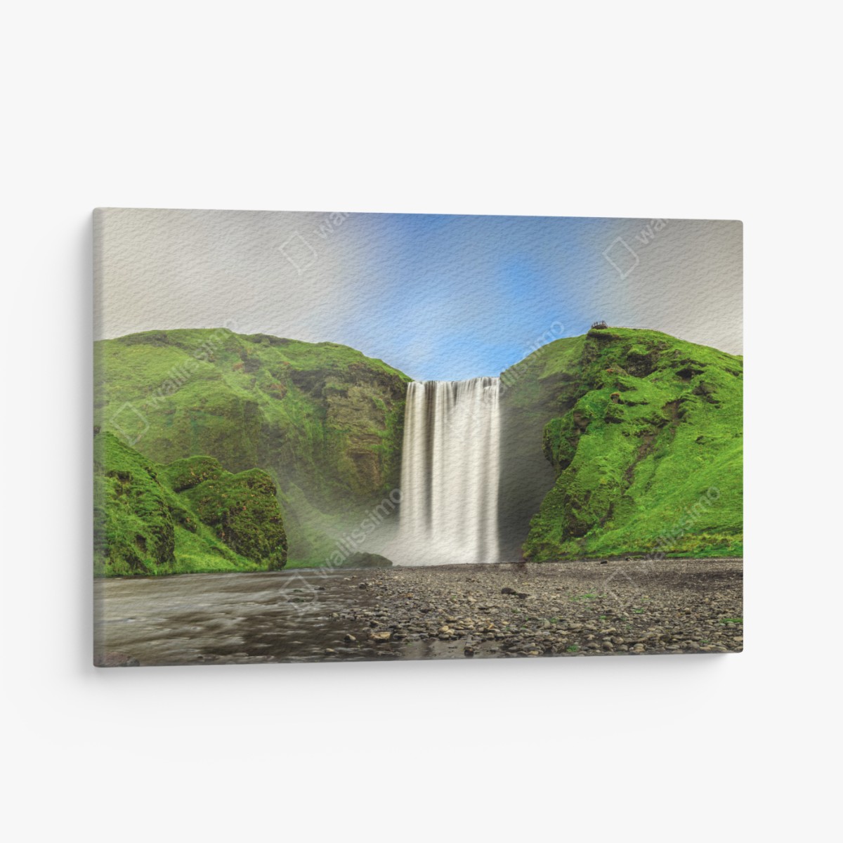 Leinwandbild panorama des wasserfalls Skogafoss – Wallnifity®