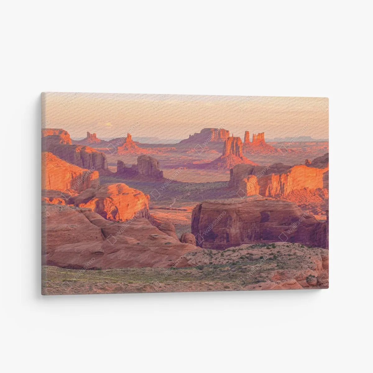 Leinwandbild sonnenuntergang über Monument Valley vom Hunts Mesa – Wallnifity®