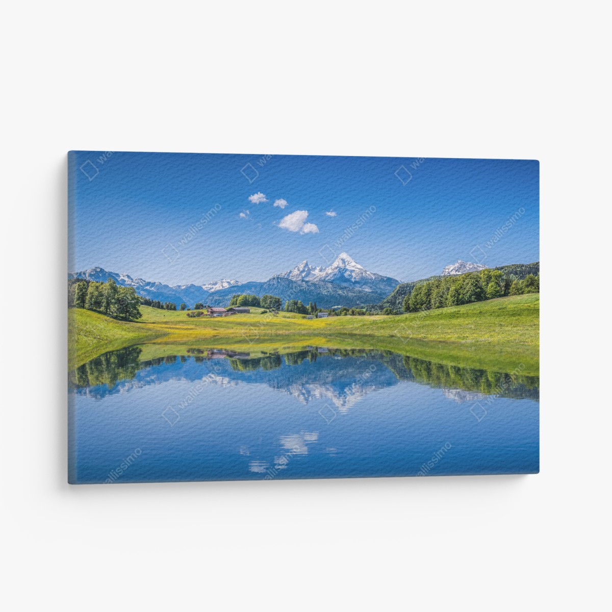 Leinwandbild alpine spiegelung: ruhige berglandschaft – Wallnifity®