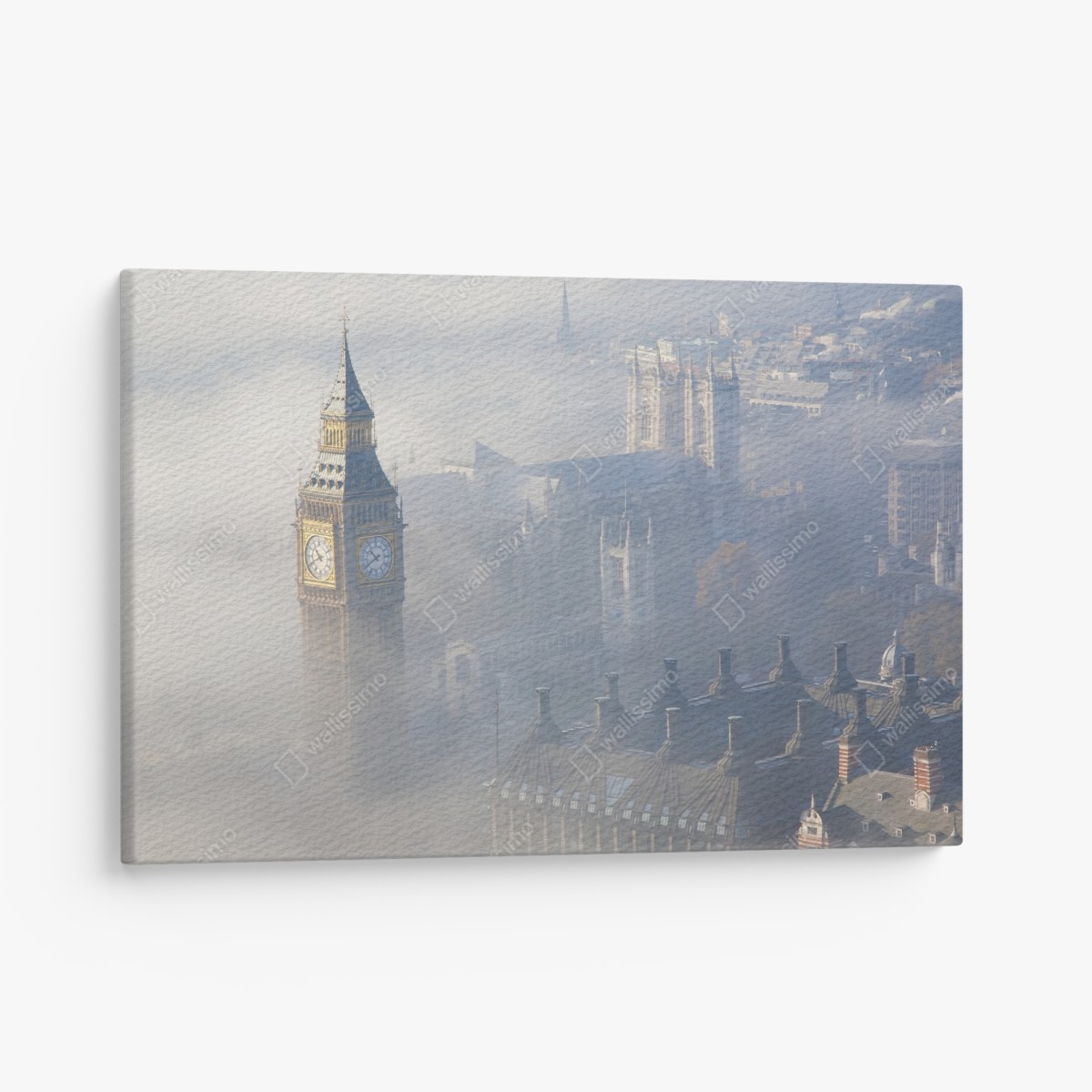 Leinwandbild neblige luftaufnahme von Big Ben und Palace of Westminster – Wallnifity®
