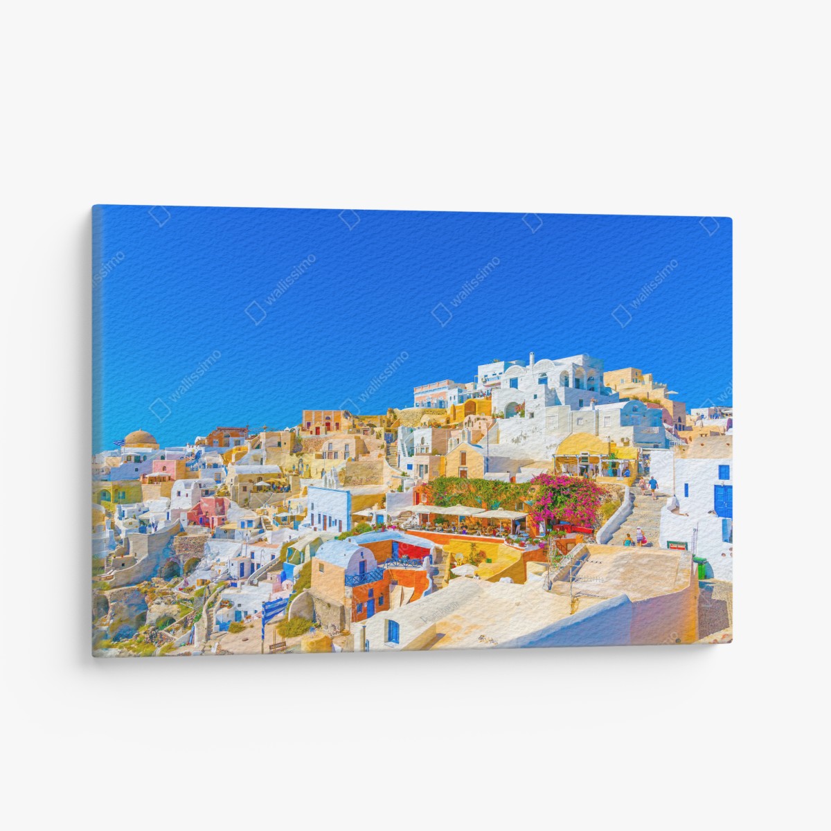 Leinwandbild sonniges Dorf Oia, Santorini – Wallnifity®