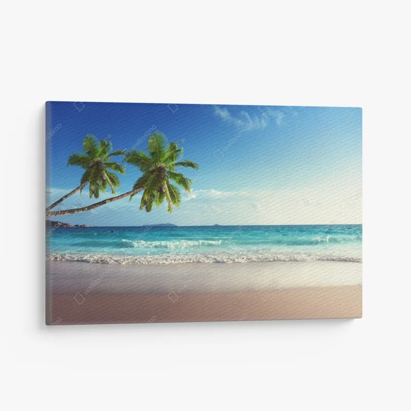 Leinwandbild bergspiegelung im morgendlichen glühen – Wallnifity®