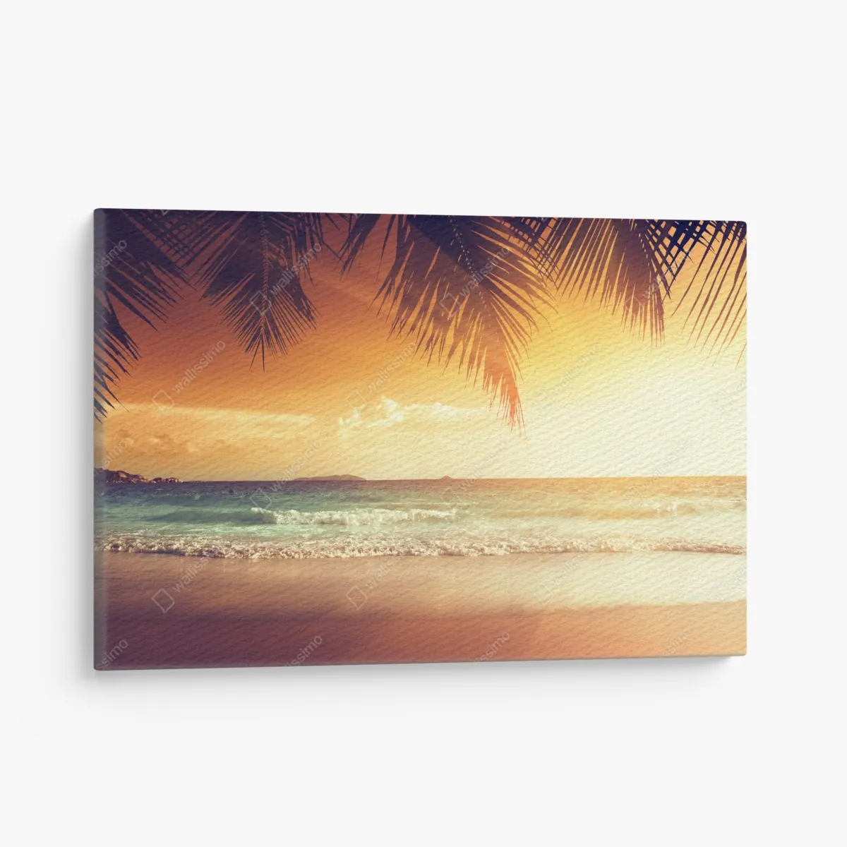 Leinwandbild strand bei sonnenuntergang in der Karibik – Wallnifity®